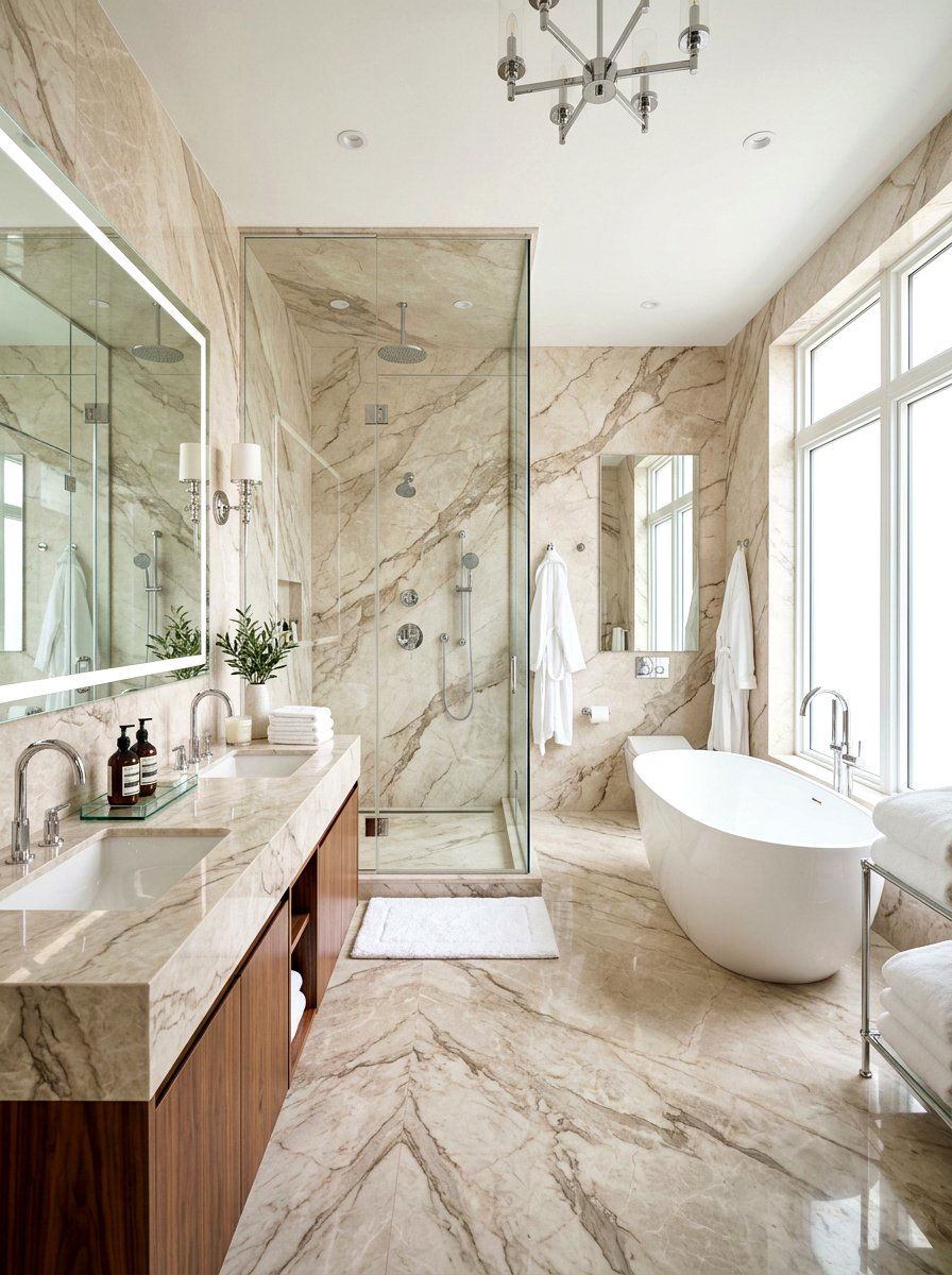 Beige Marble Bathroom - 30 beige bathroom ideas