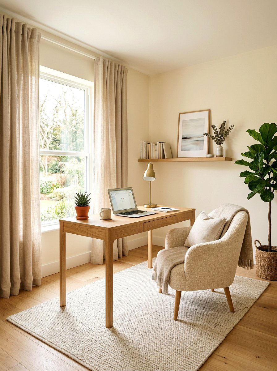 Beige Neutral Office Curtains - 30 office curtain ideas