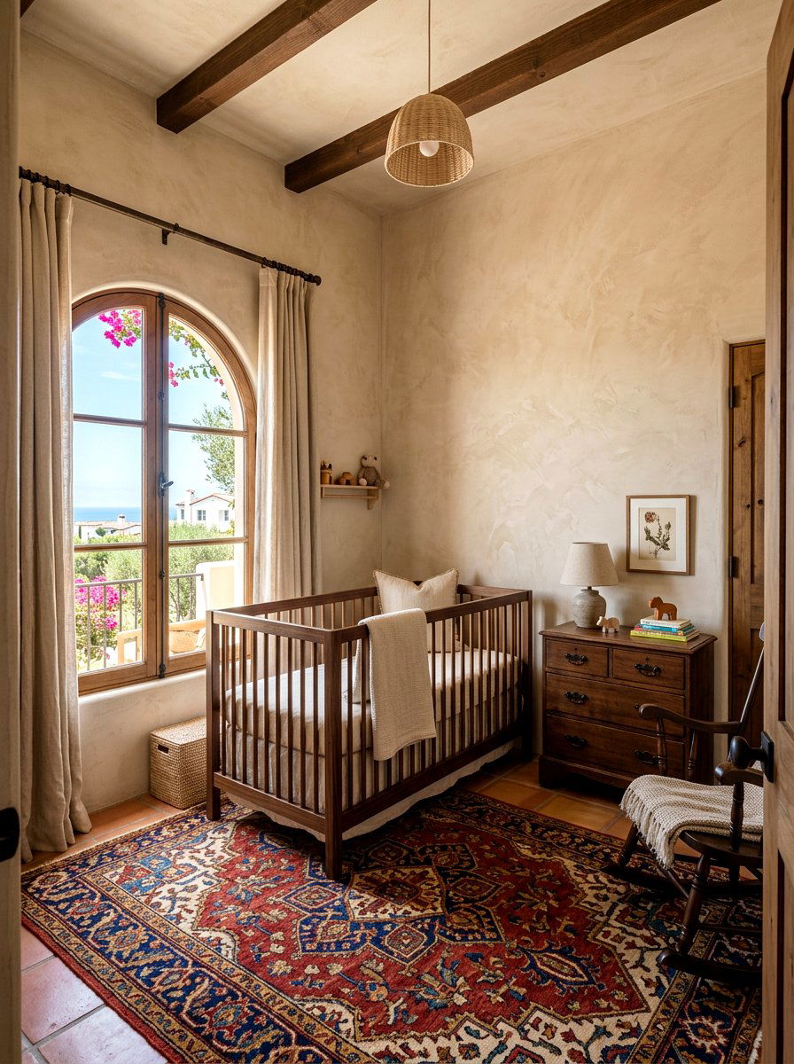 Beige Plaster Walls - 30 gender neutral heirloom nursery ideas