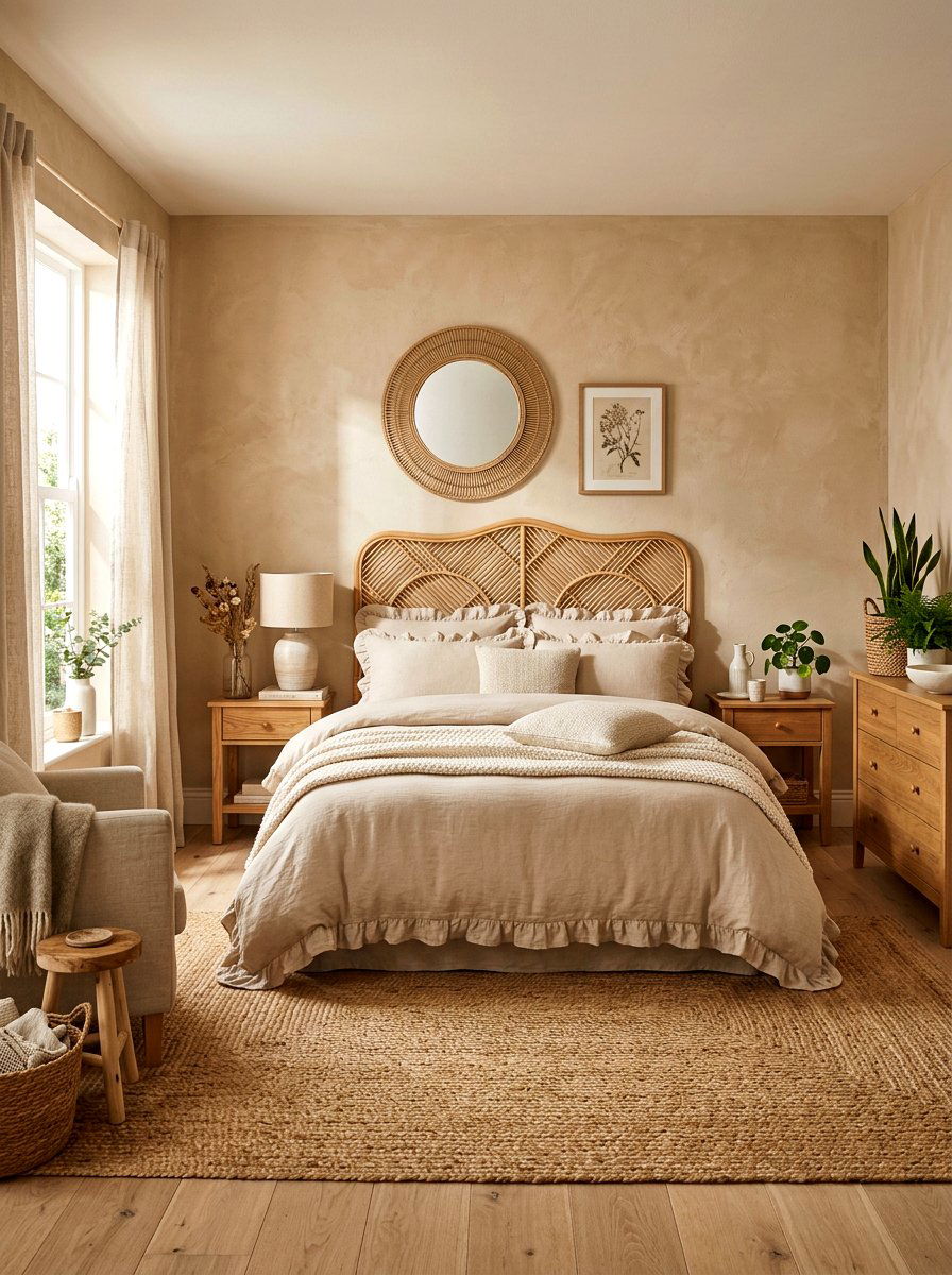 Beige Ruffled Bedding - 30 ruffled bedding bedroom ideas