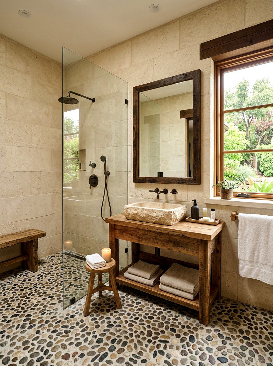 Beige Stone Bathroom - 30 beige bathroom ideas