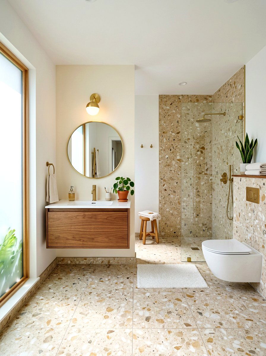 Beige Terrazzo Bathroom - 30 beige bathroom ideas