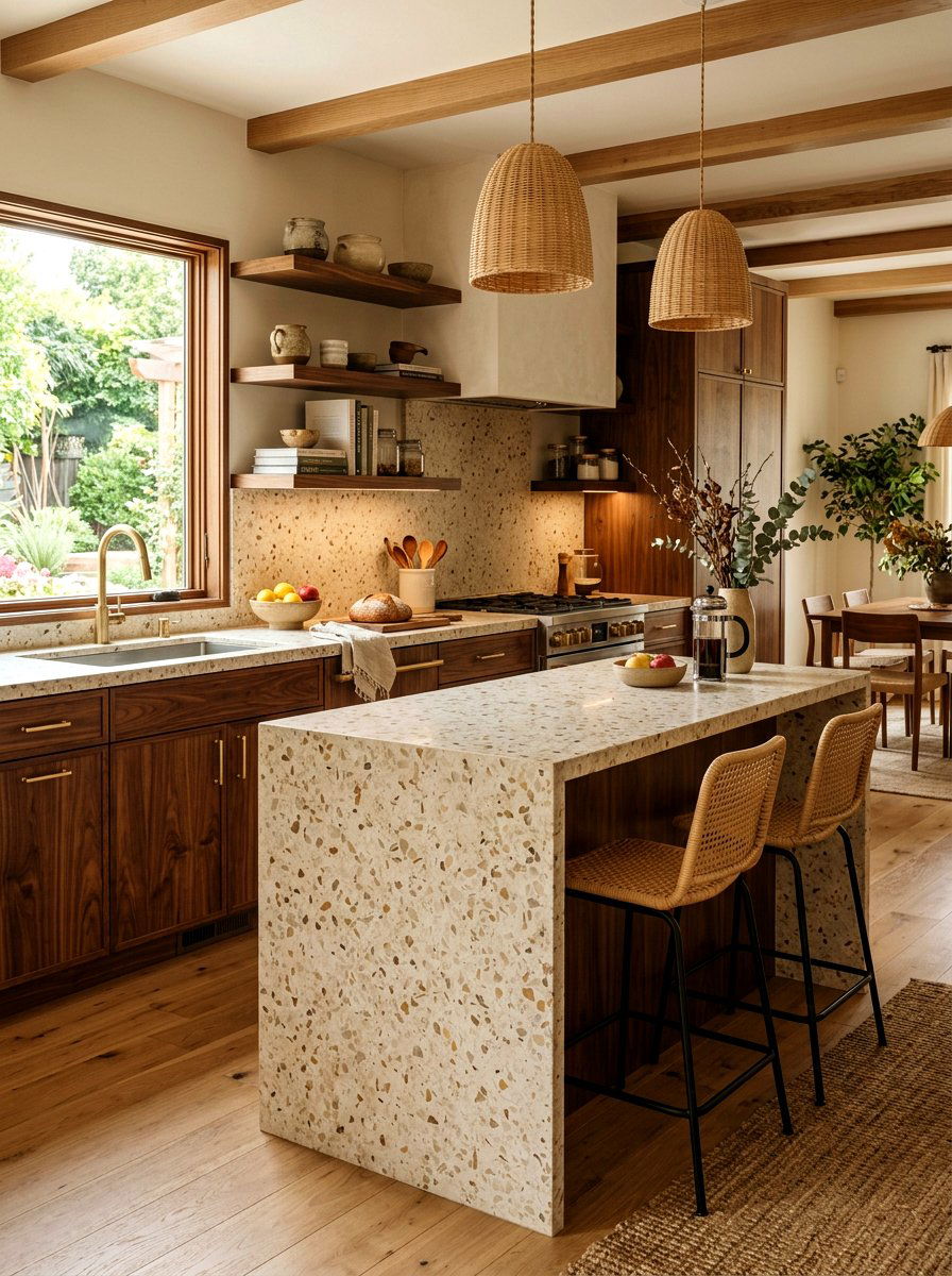 Beige Terrazzo Kitchen - 30 terrazzo kitchen ideas