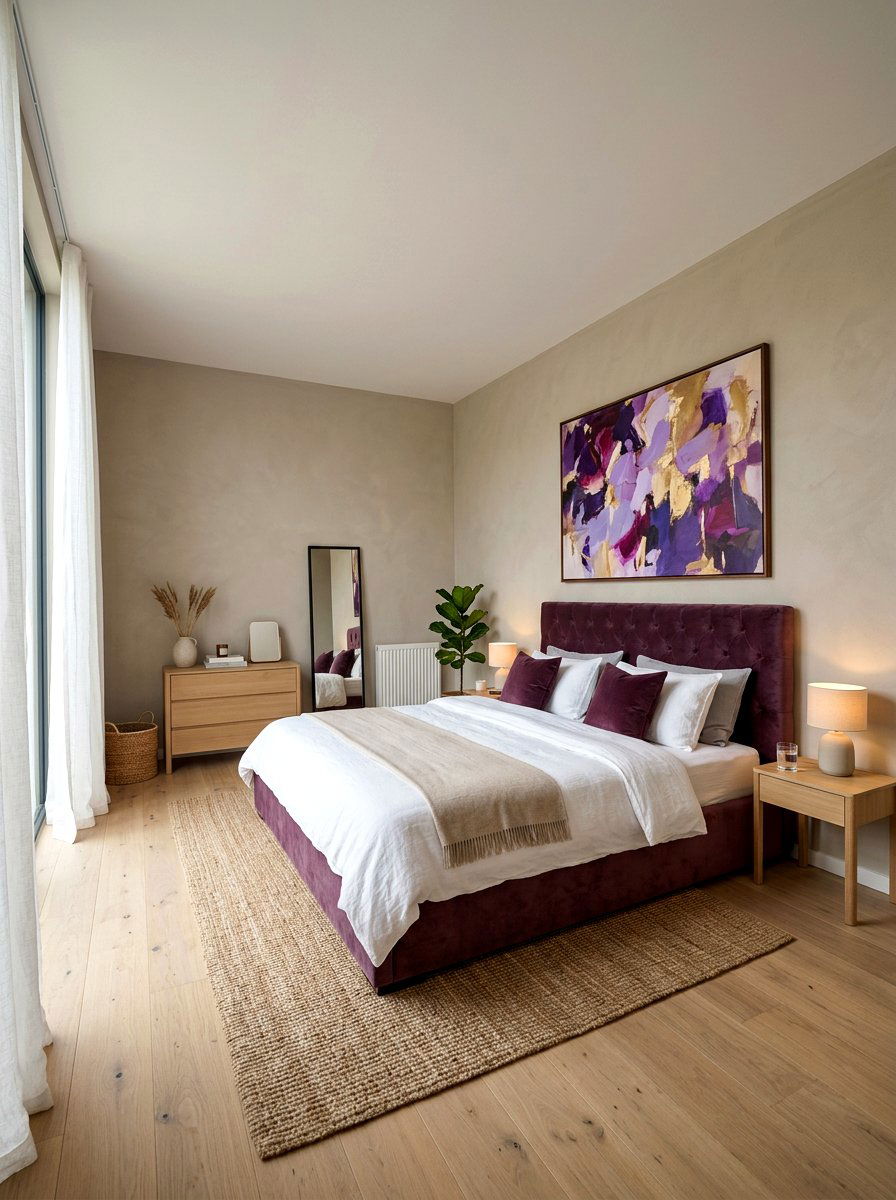 Beige Wall Paint - 30 plum and beige bedroom ideas