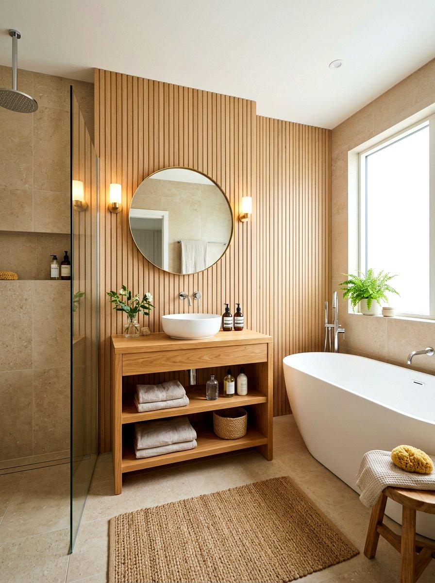 Beige Wood Bathroom - 30 beige bathroom ideas