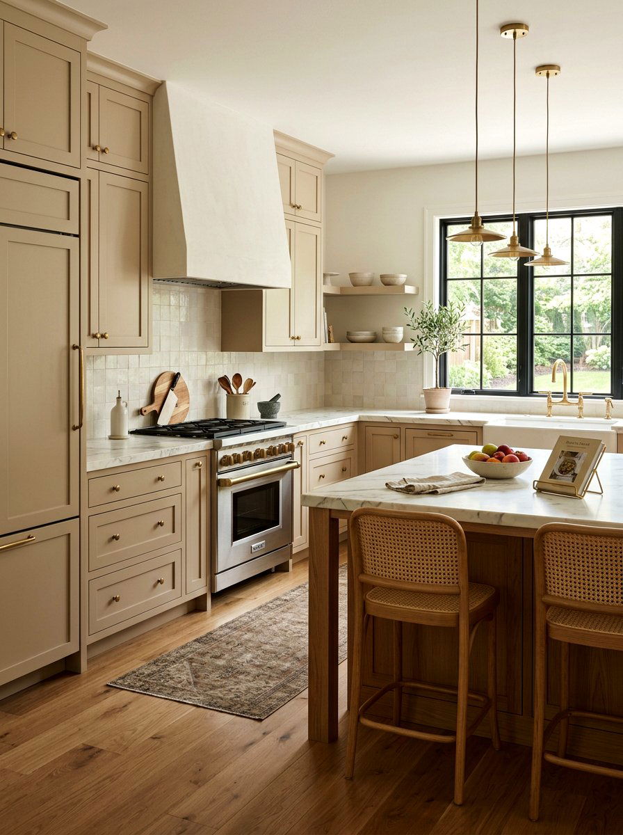 Beige and white kitchen cabinets - 30 kitchen paint cabinet combo ideas