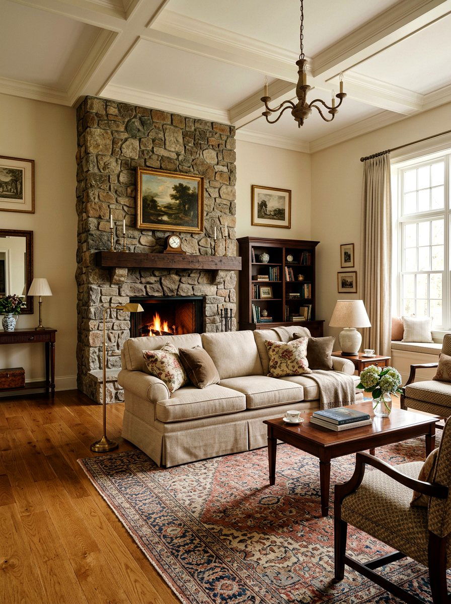 Beige traditional skirted sofa - 30 skirted sofa ideas