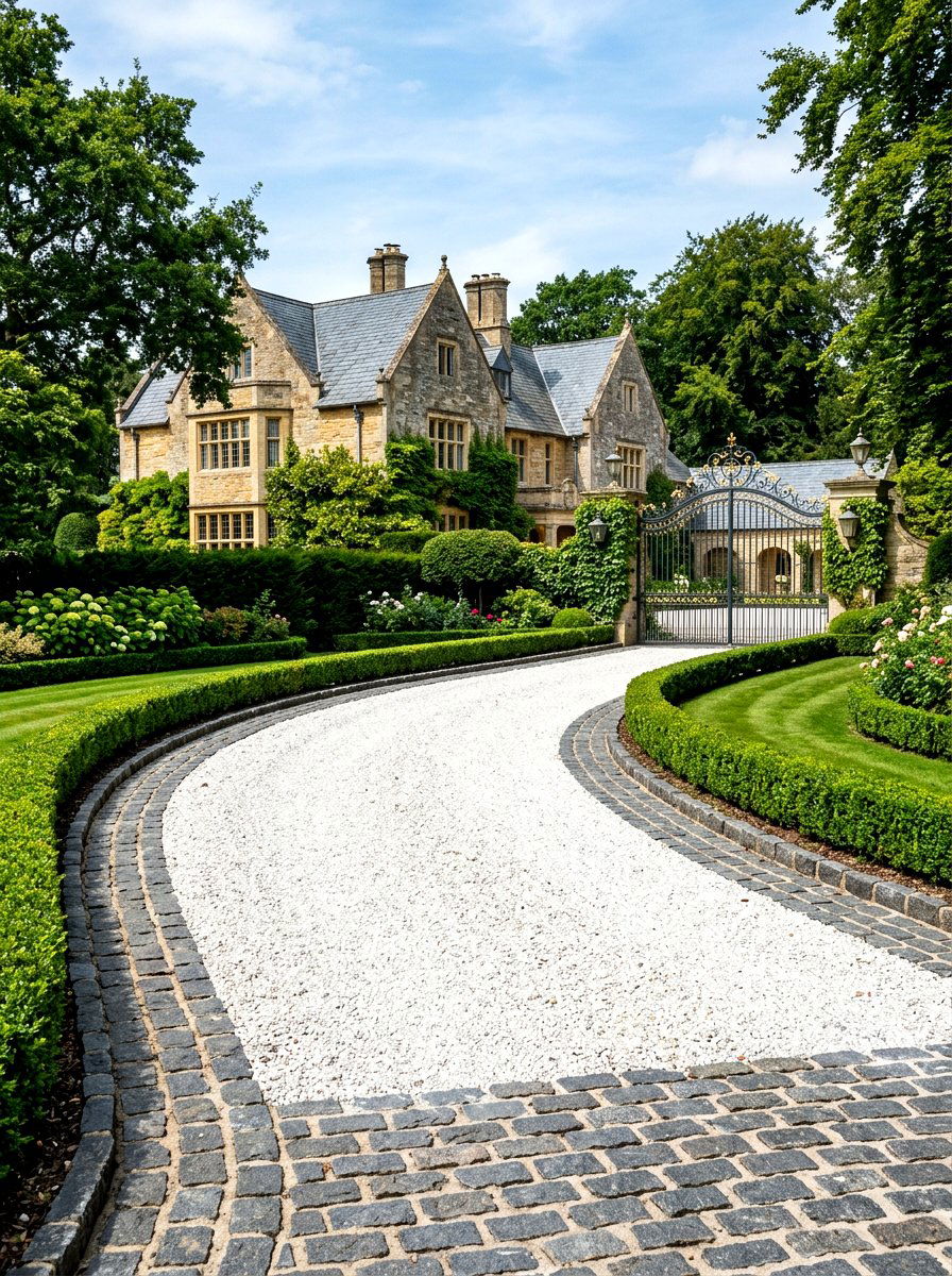 Belgian Block Driveway - 30 gravel driveway ideas