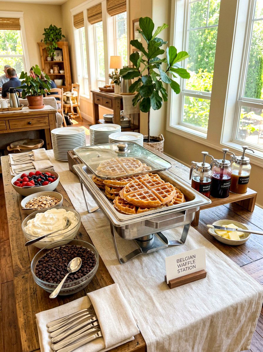 Belgian Waffle Buffet - 30 breakfast buffet ideas