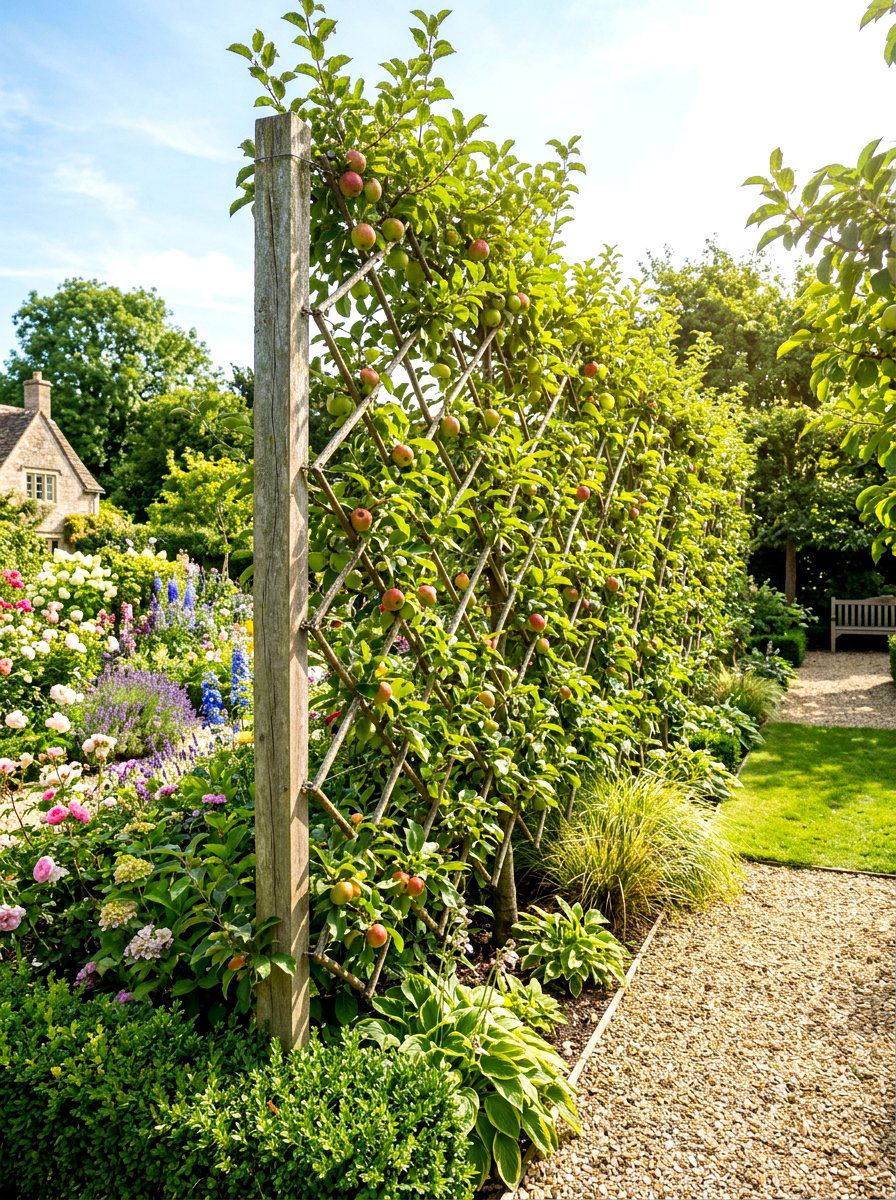 Belgian fence espalier - 30 espalier wall garden ideas