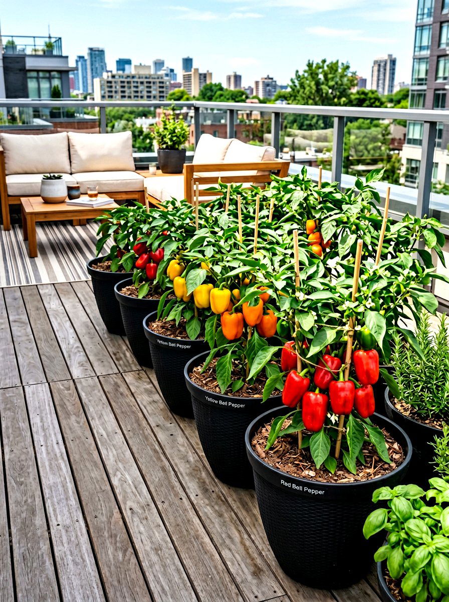 Bell pepper patio garden - 30 salad garden ideas