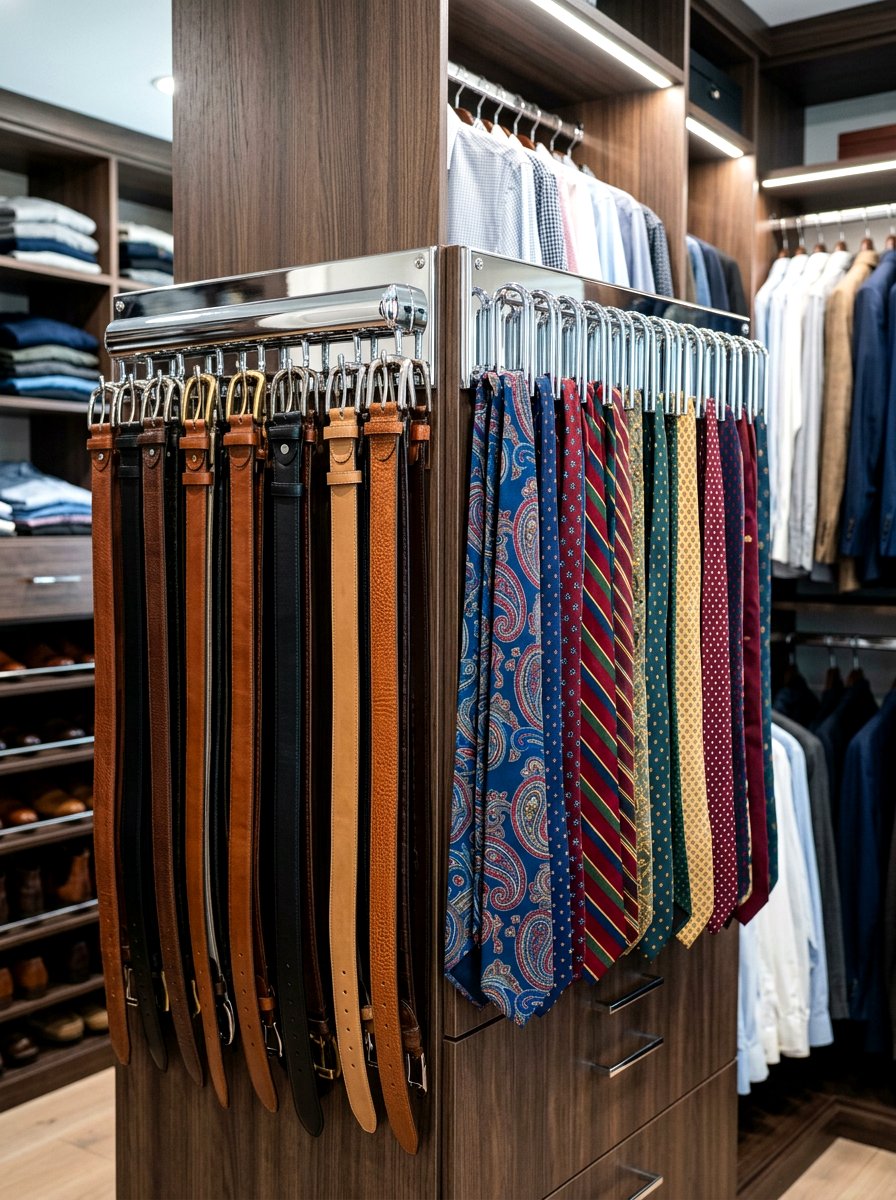 Belt And Tie Combo Rack - 30 tie storage ideas