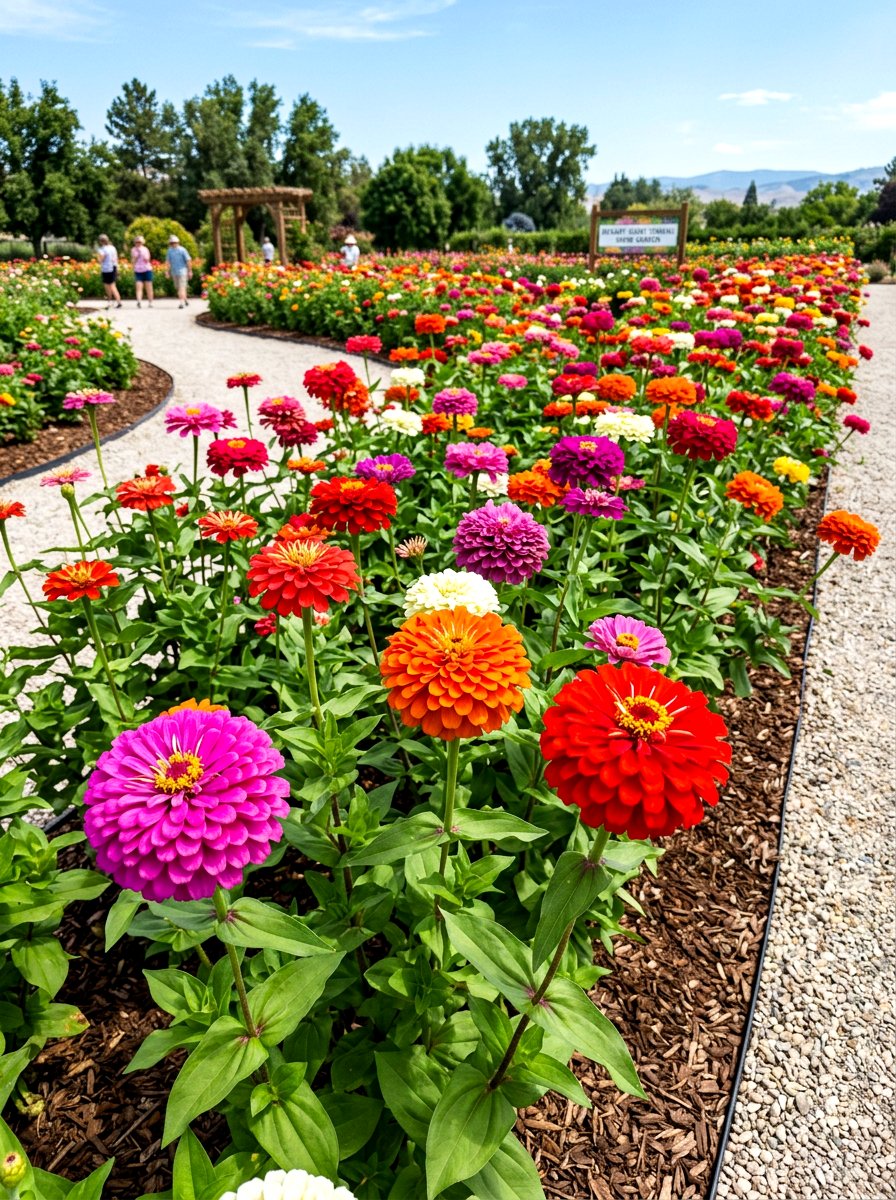 Benary Giant Zinnia Garden - 30 zinnia garden ideas