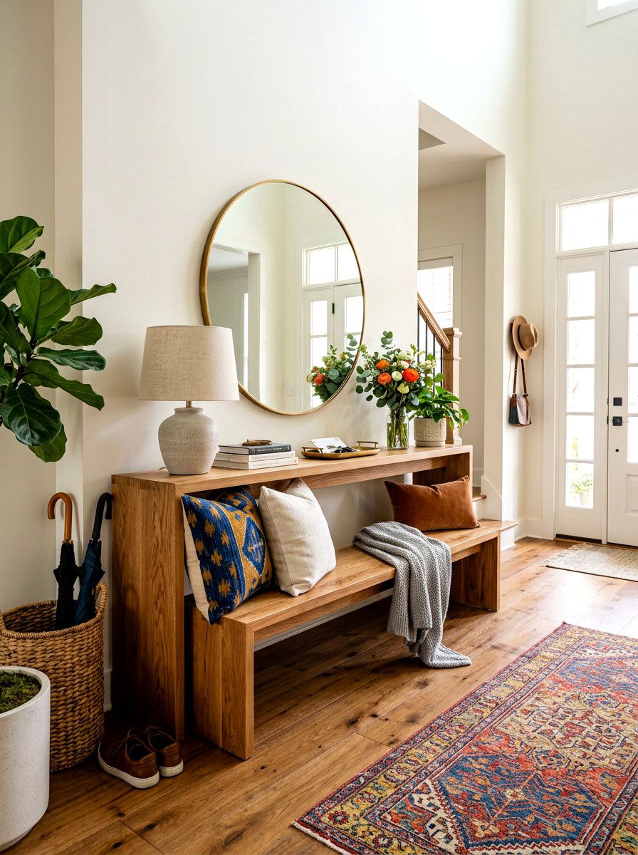 Bench And Console Combo - 30 entry console styling ideas