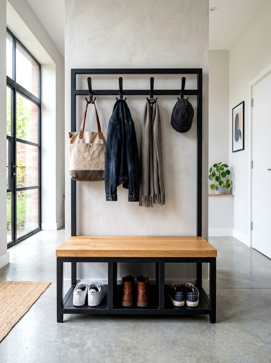 Bench And Hook Combination - 30 entry cubby ideas