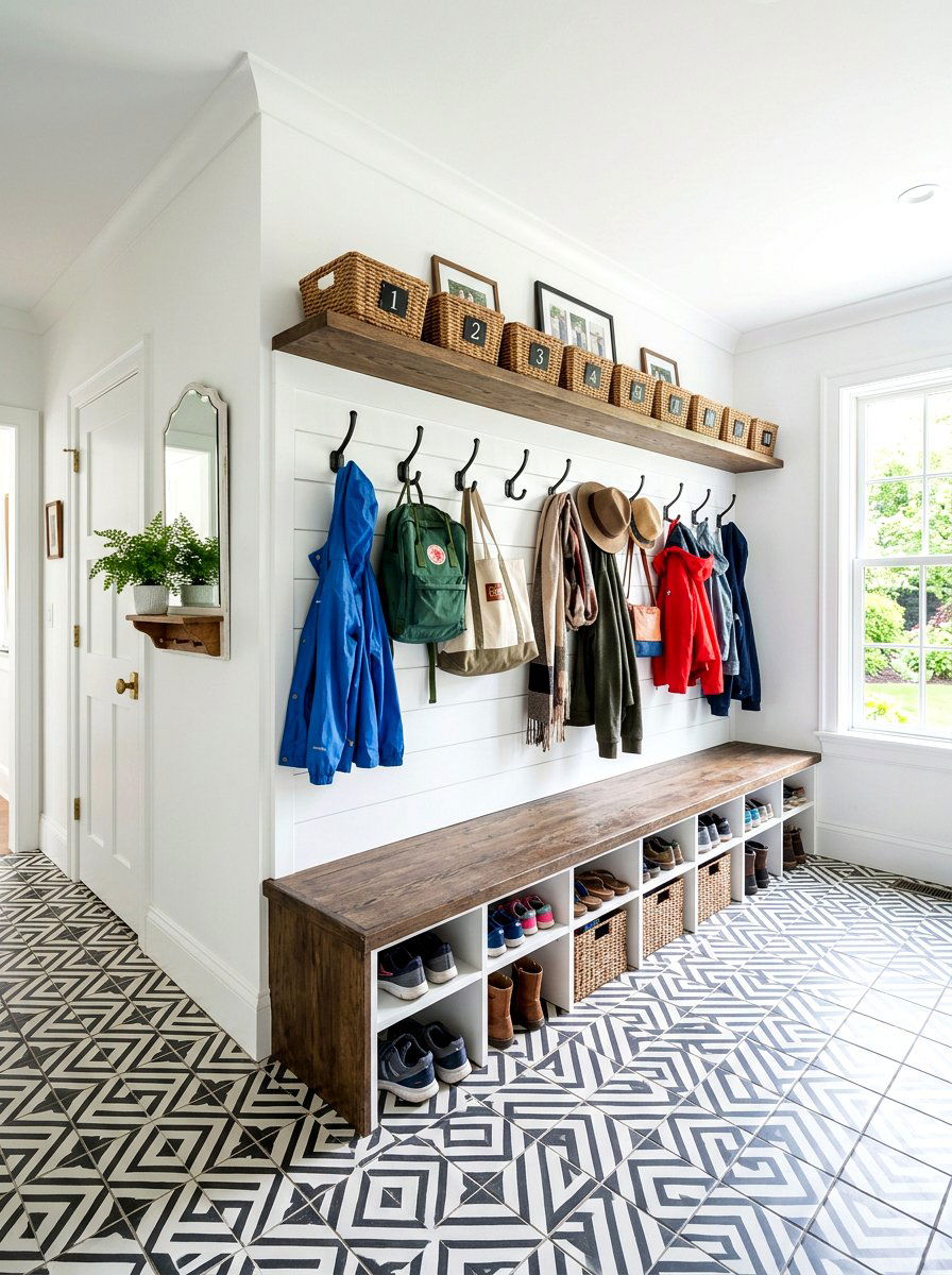 Bench And Hook Mudroom Locker Wall - 30 mudroom locker wall ideas