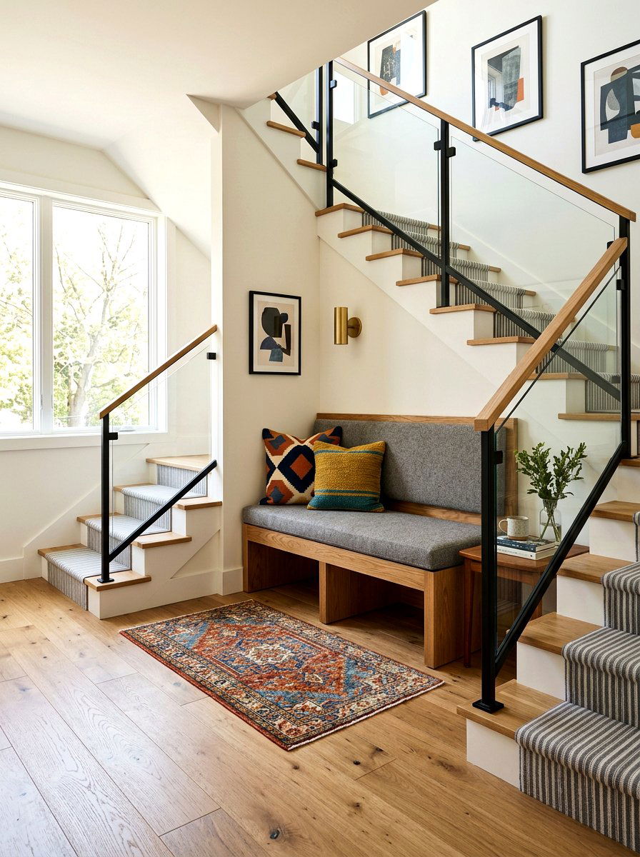 Bench Seating Stair Landing - 30 stair landing ideas