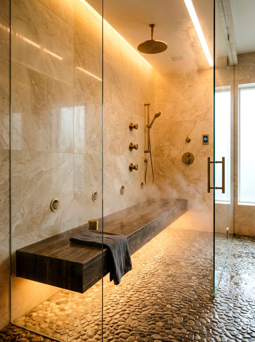 Bench Seating Steam Shower - 30 steam shower bathroom ideas
