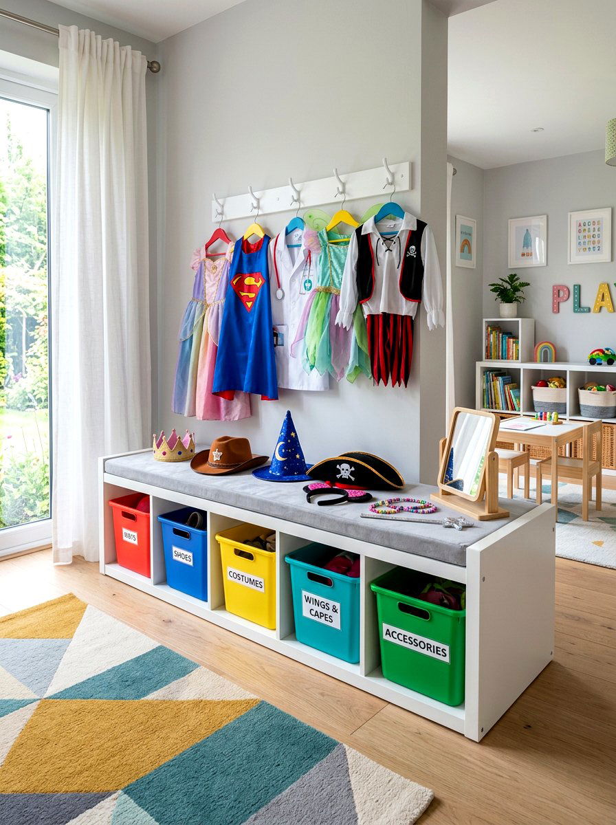 Bench Style Dress Up - 30 dress up station ideas