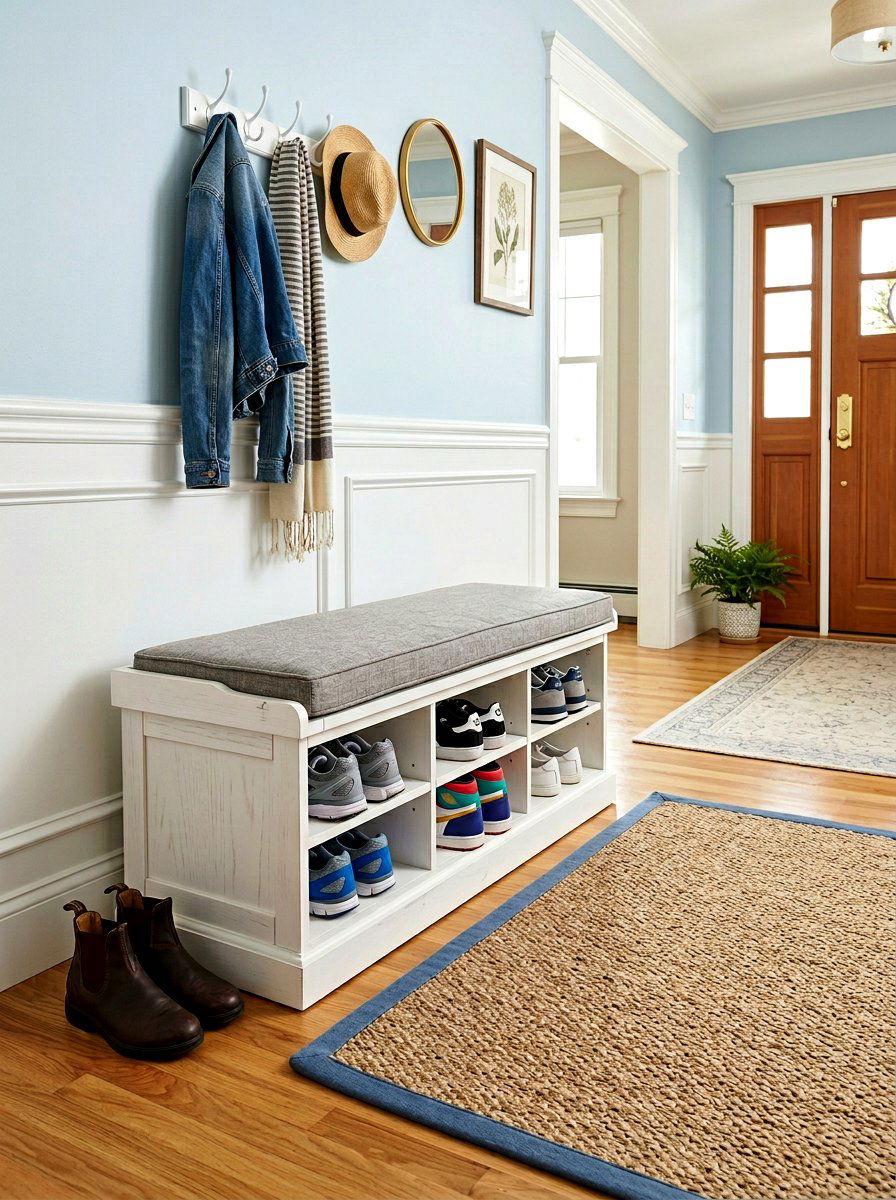 Bench With Shoe Storage - 30 small entry storage ideas