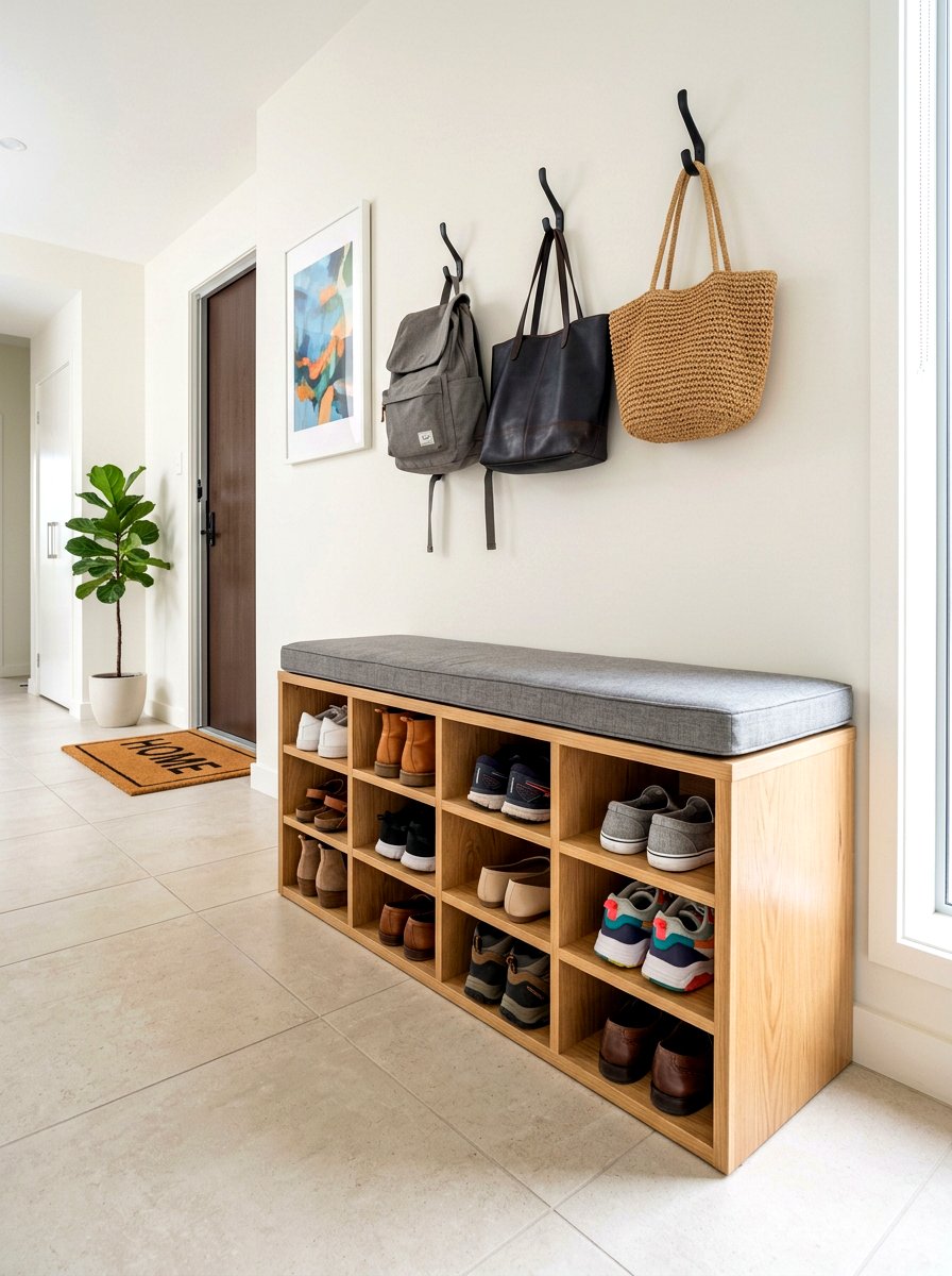 Bench With Shoe Storage - 30 warm welcome entryway ideas