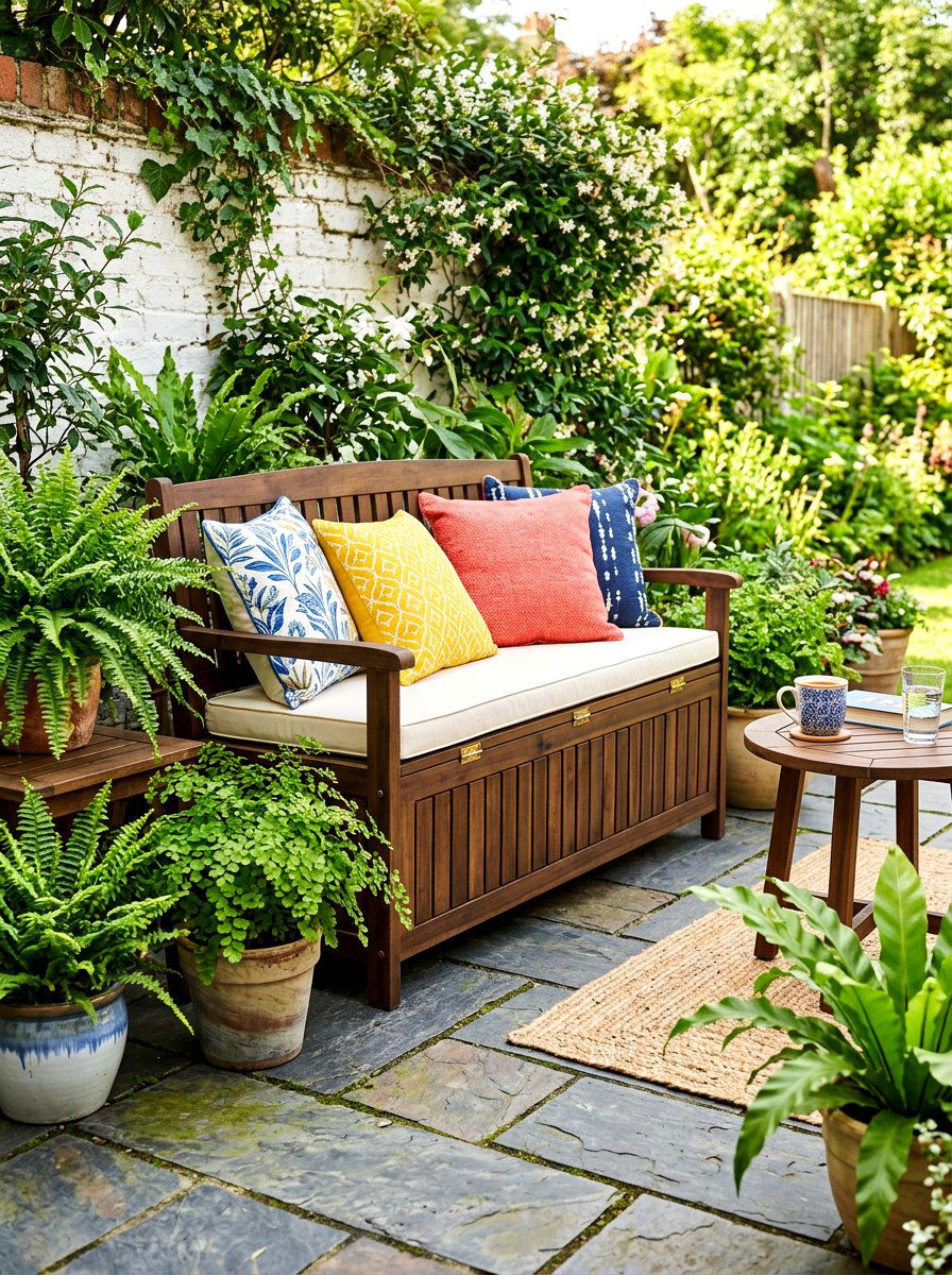 Bench With Storage - 30 patio storage cabinet ideas