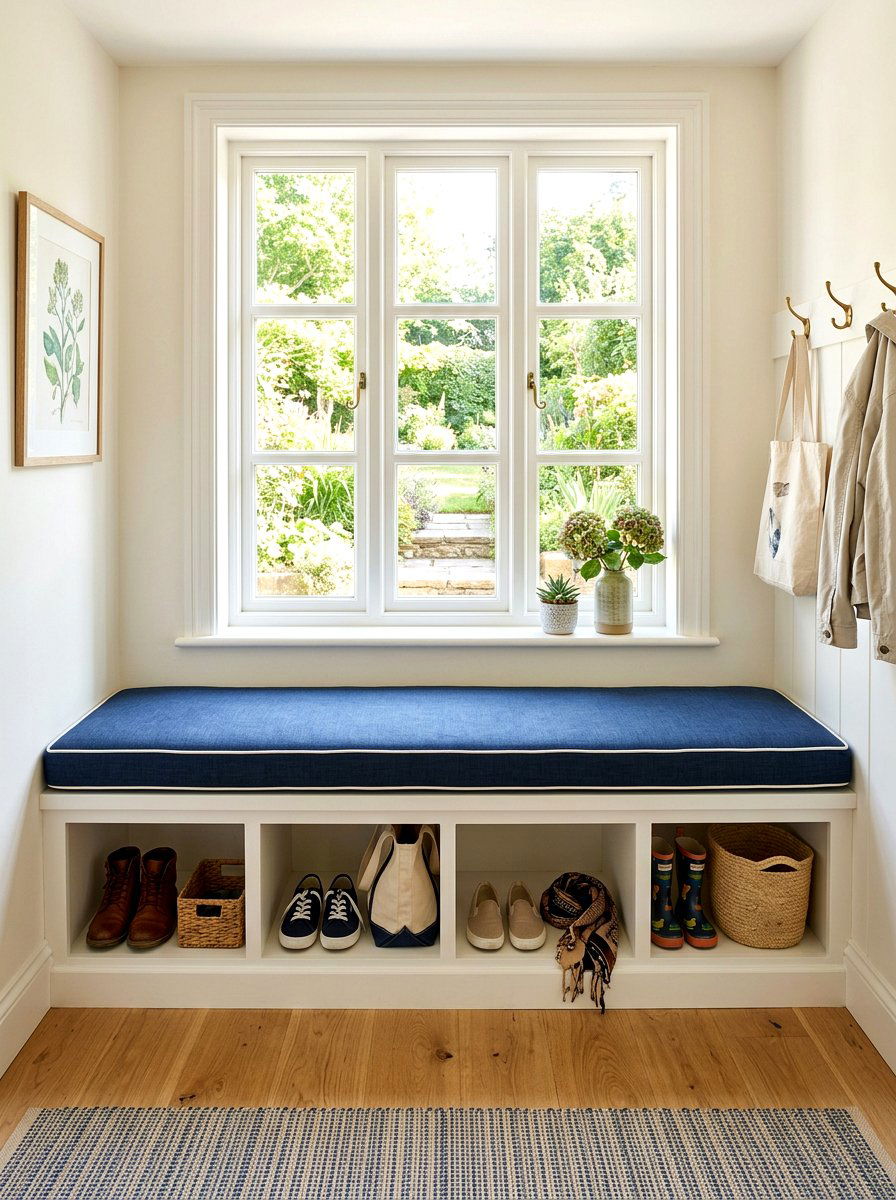 Bench With Underseat Cubbies - 30 entry cubby ideas