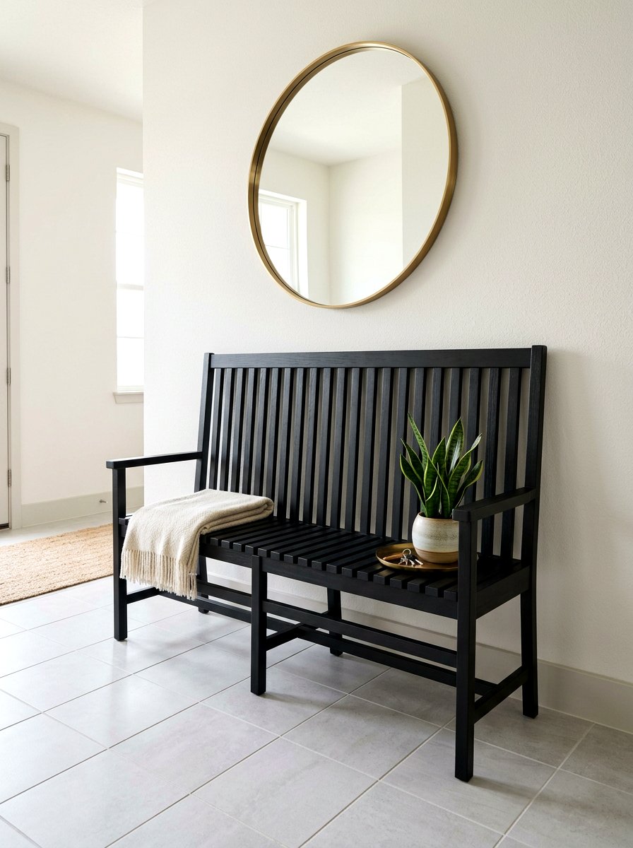 Bench With Vertical Slats - 30 entryway bench ideas