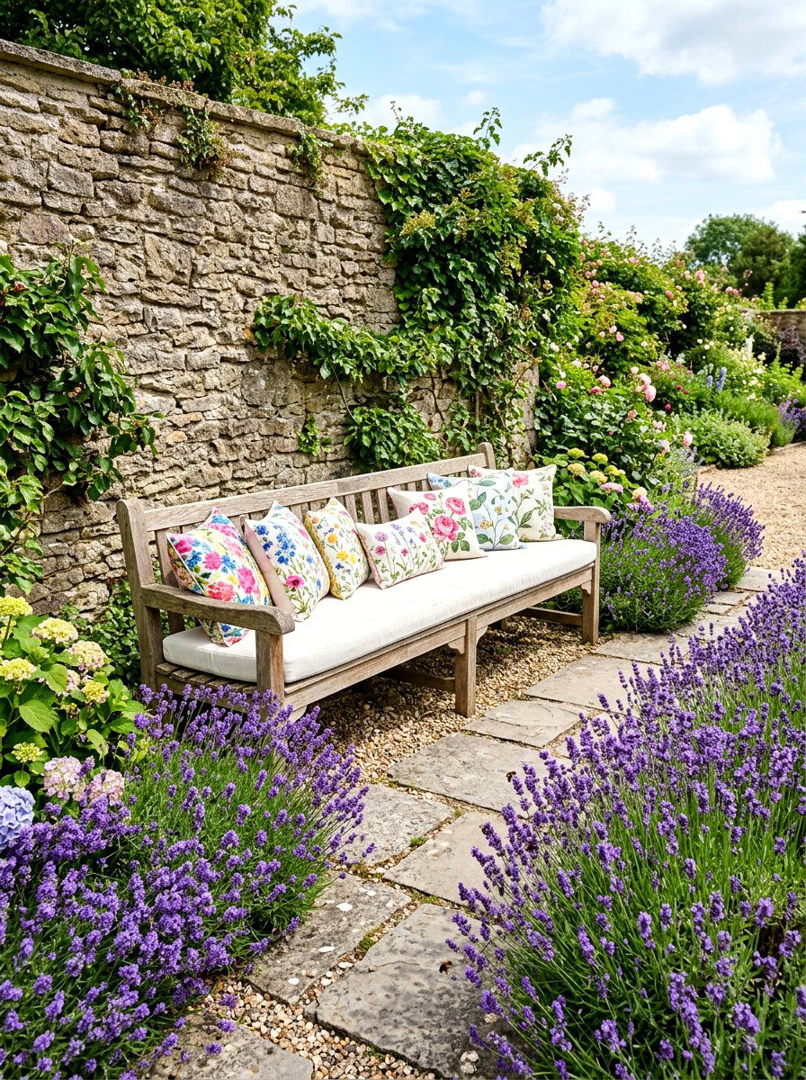 Bench with cushions - 30 patio furniture ideas