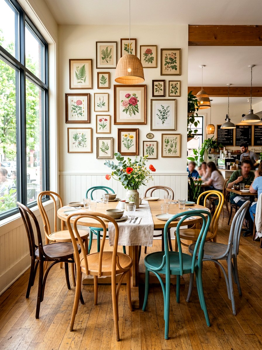 Bentwood dining chairs - 30 mismatched dining chair ideas