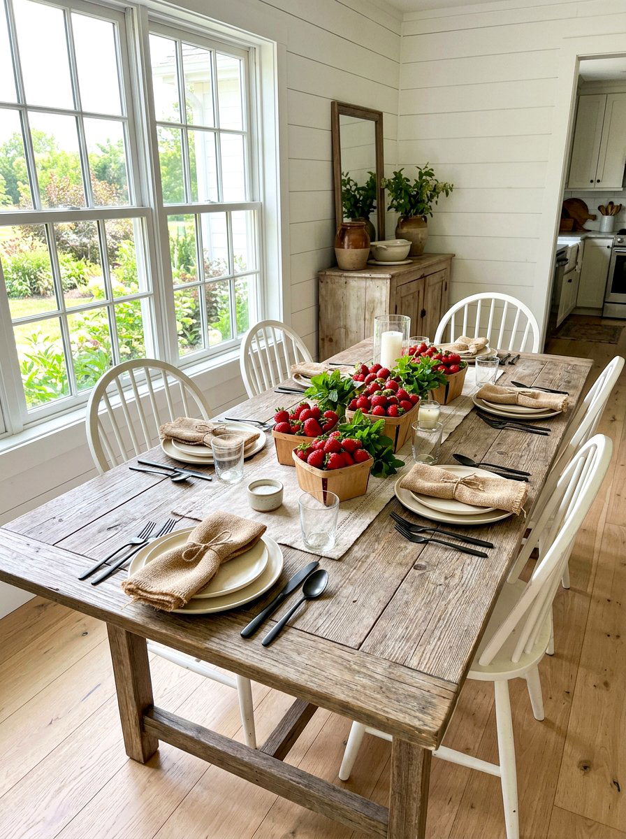 Berry Basket Centerpiece - 30 strawberry table decor ideas
