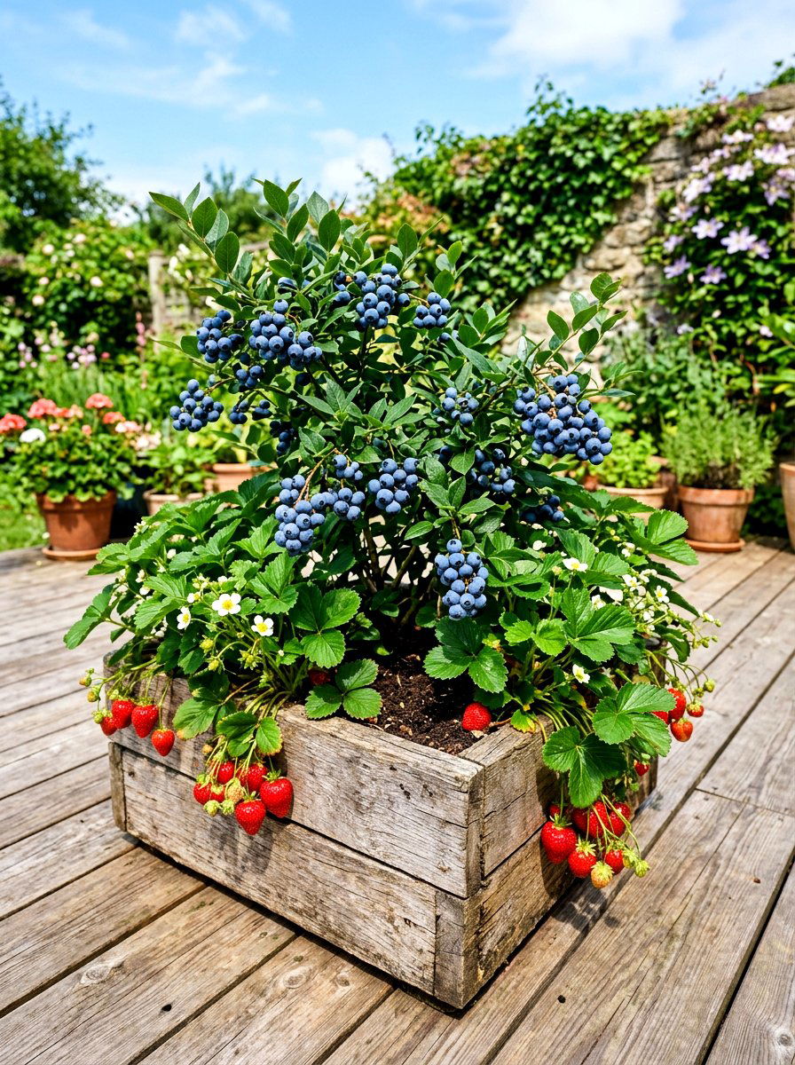 Berry plant container - 30 mixed container garden ideas