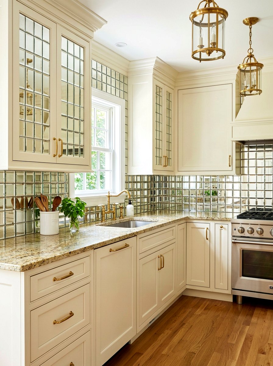 Beveled Edge Square Mirror Tile - 30 mirror tile backsplash ideas