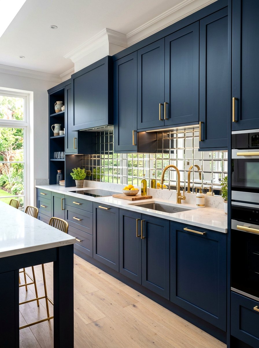 Beveled Mirror Backsplash - 30 mirror backsplash ideas