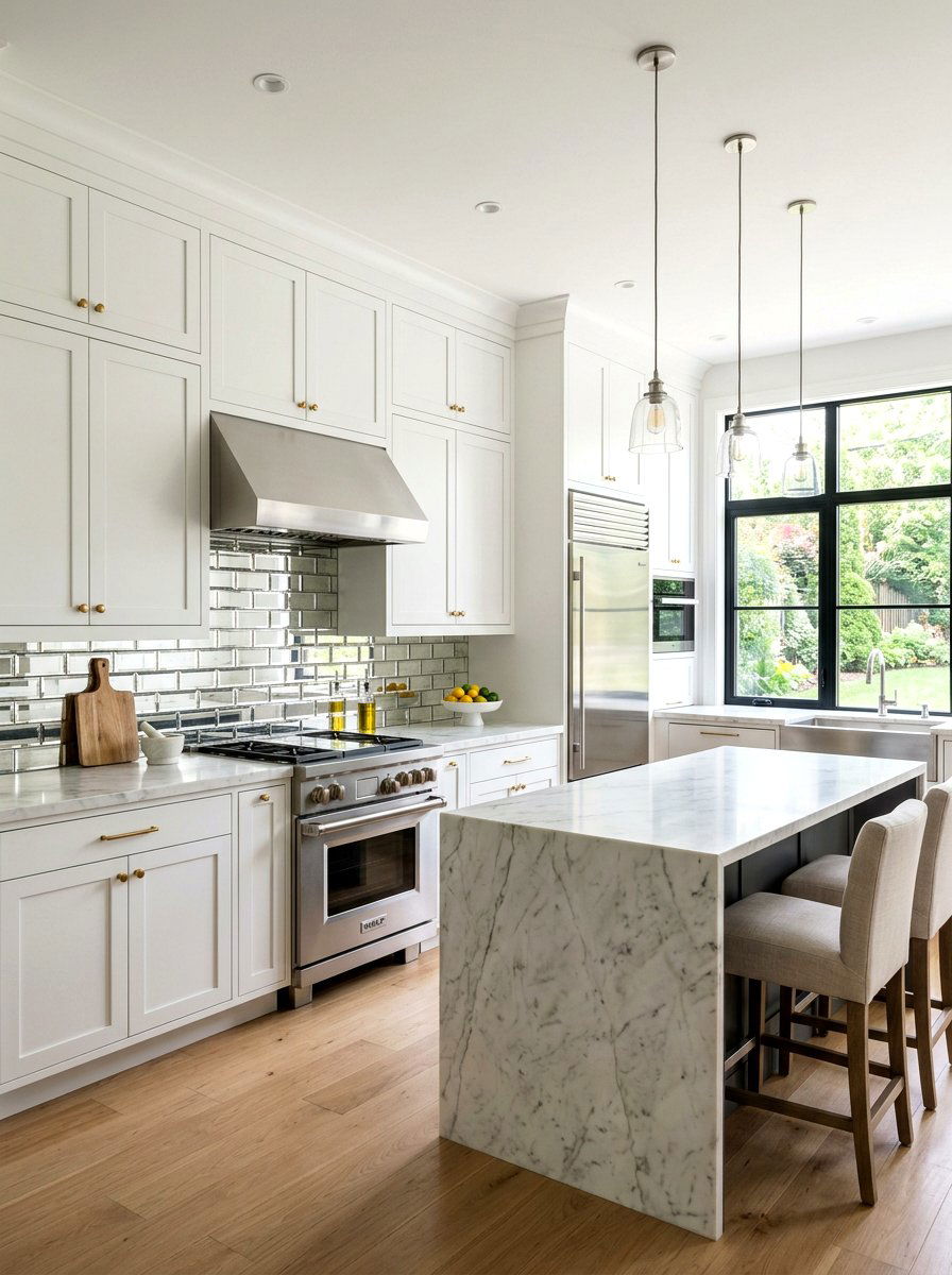 Beveled Mirror Subway Tile - 30 mirror tile backsplash ideas