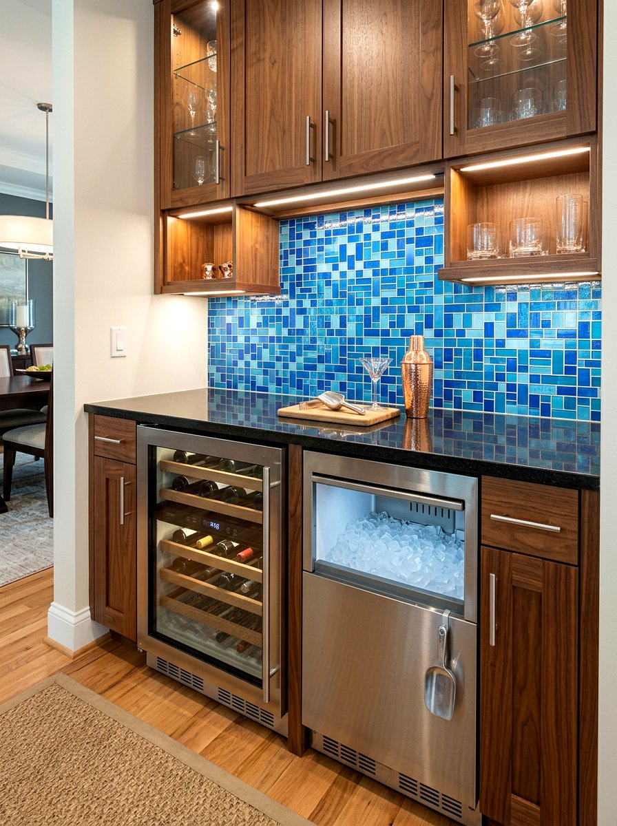 Beverage Center Ice Station - 30 ice maker nook ideas
