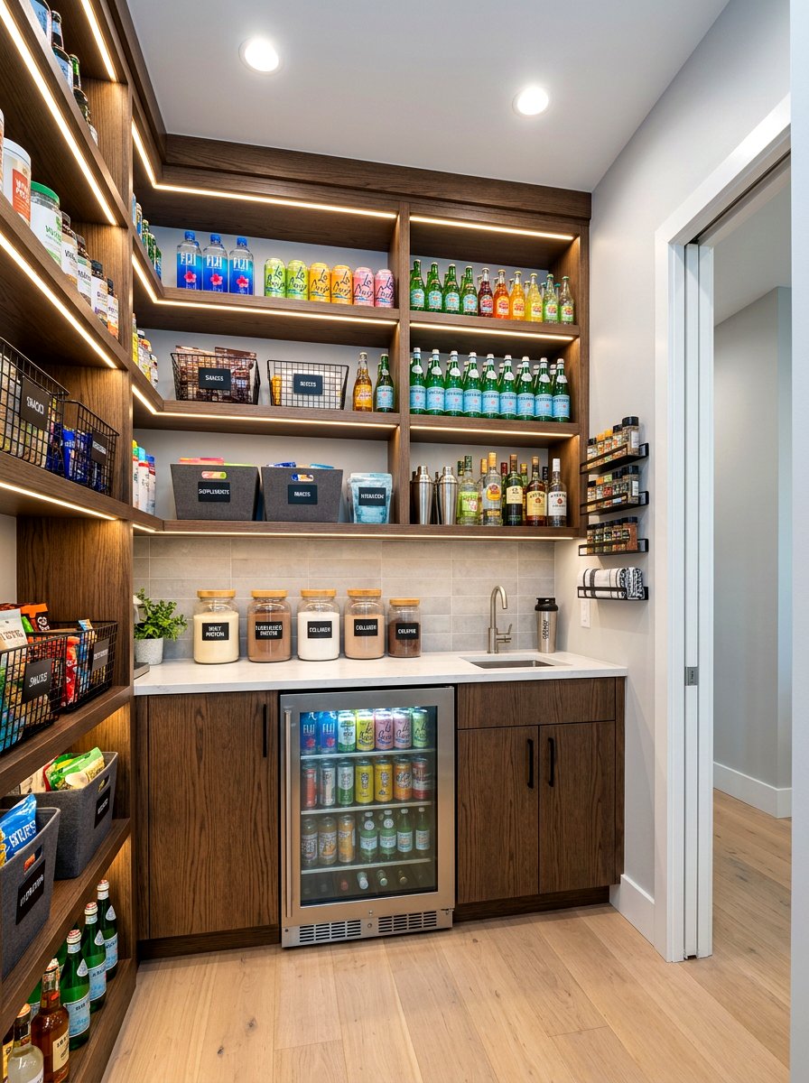 Beverage Center Pantry - 30 smoothie nook kitchen ideas