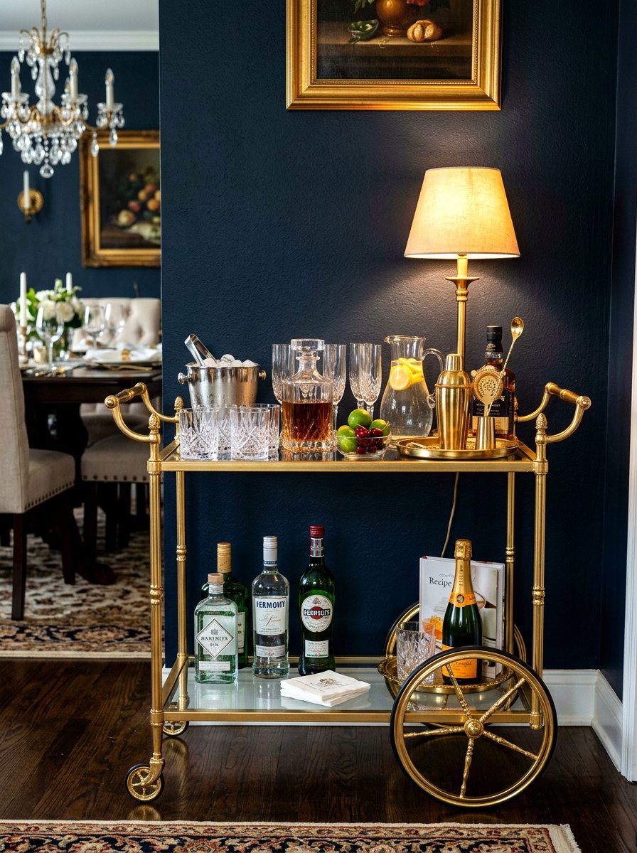 Beverage Serving Cart - 30 newlywed home ideas