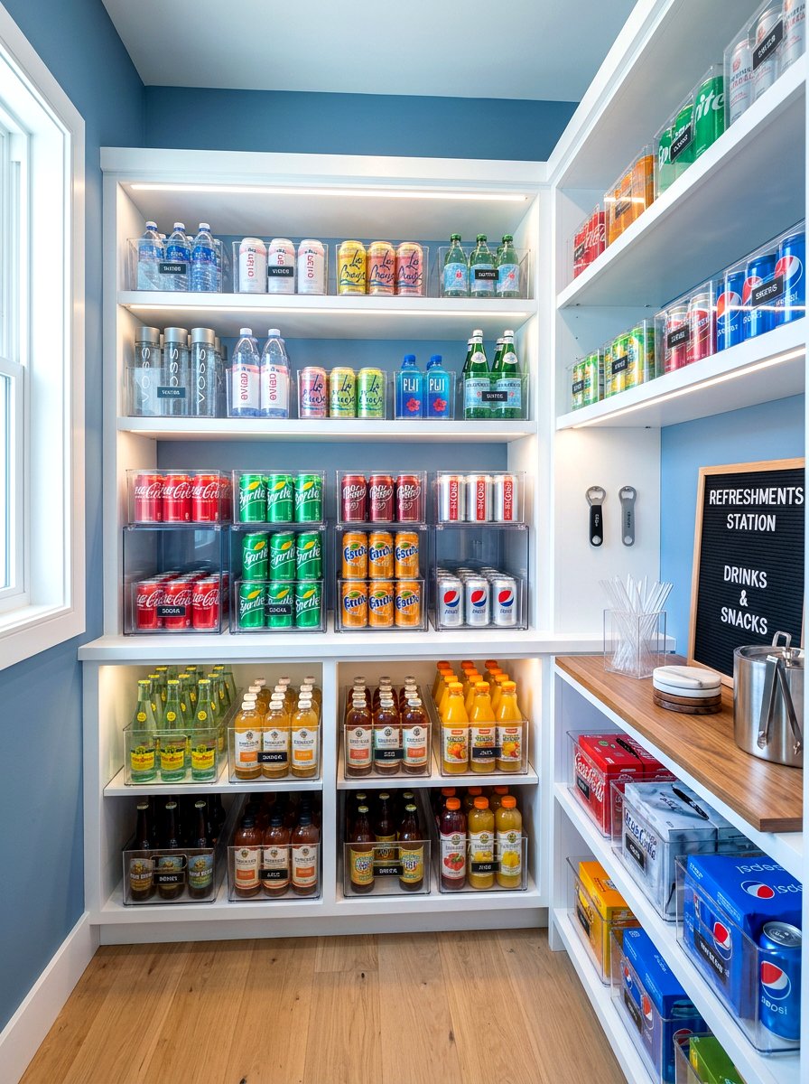 Beverage Storage Bins - 30 pantry basket organization ideas
