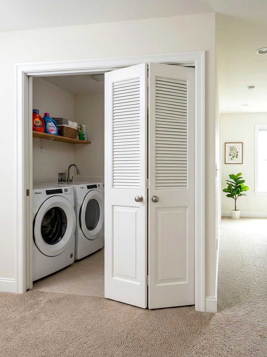 Bi fold laundry doors - 30 washer dryer enclosure ideas