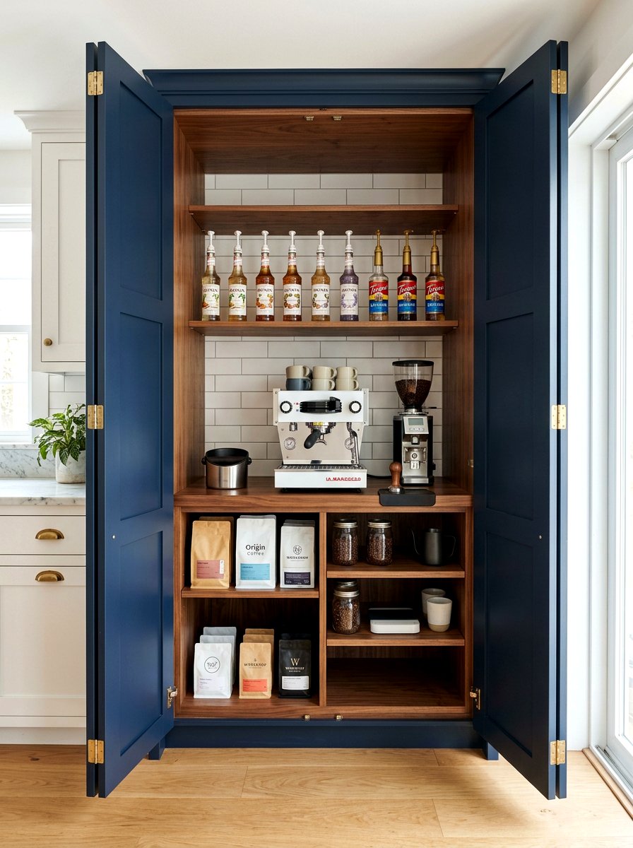 Bifold Door Coffee Cabinet - 30 appliance garage coffee station ideas