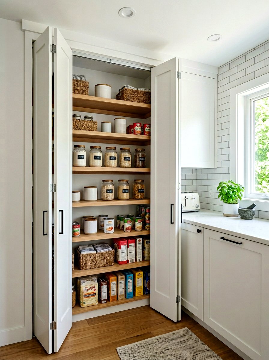 Bifold Door Pantry Closet - 30 hidden pantry ideas