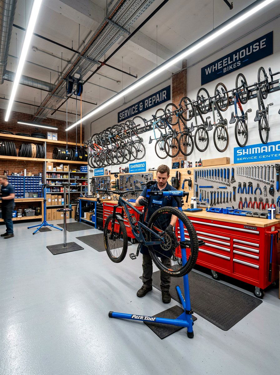 Bike Repair Shop - 30 garage hobby room ideas