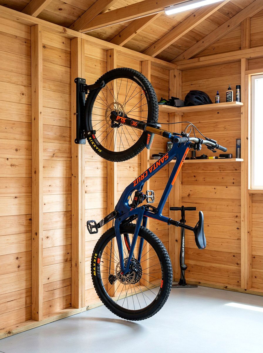 Bike Wall Mount - 30 garden shed storage ideas
