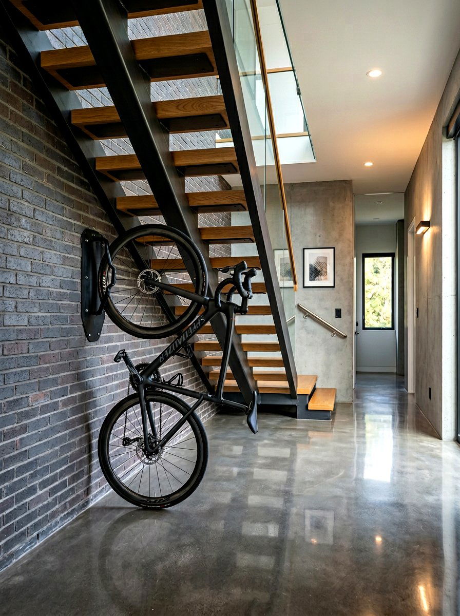 Bike storage under stairs - 30 under stairs storage ideas