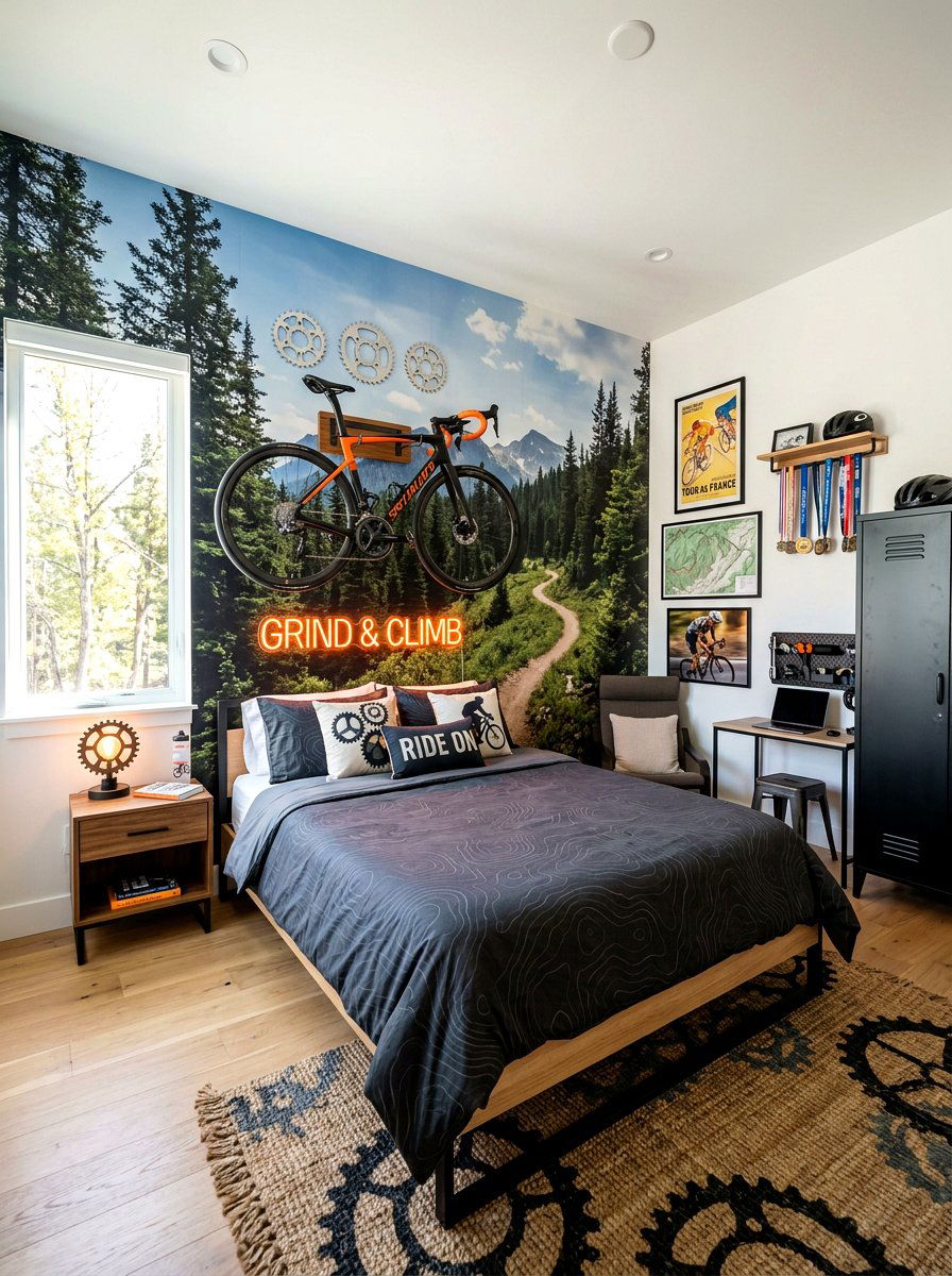 Biking Bedroom - 30 sports bedroom ideas