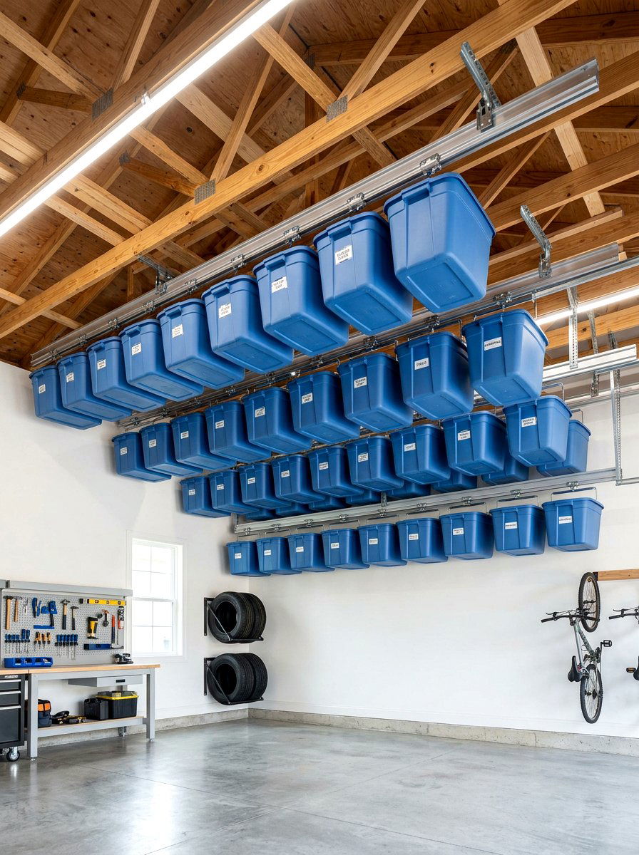 Bin Slide Storage System - 30 garage storage ideas