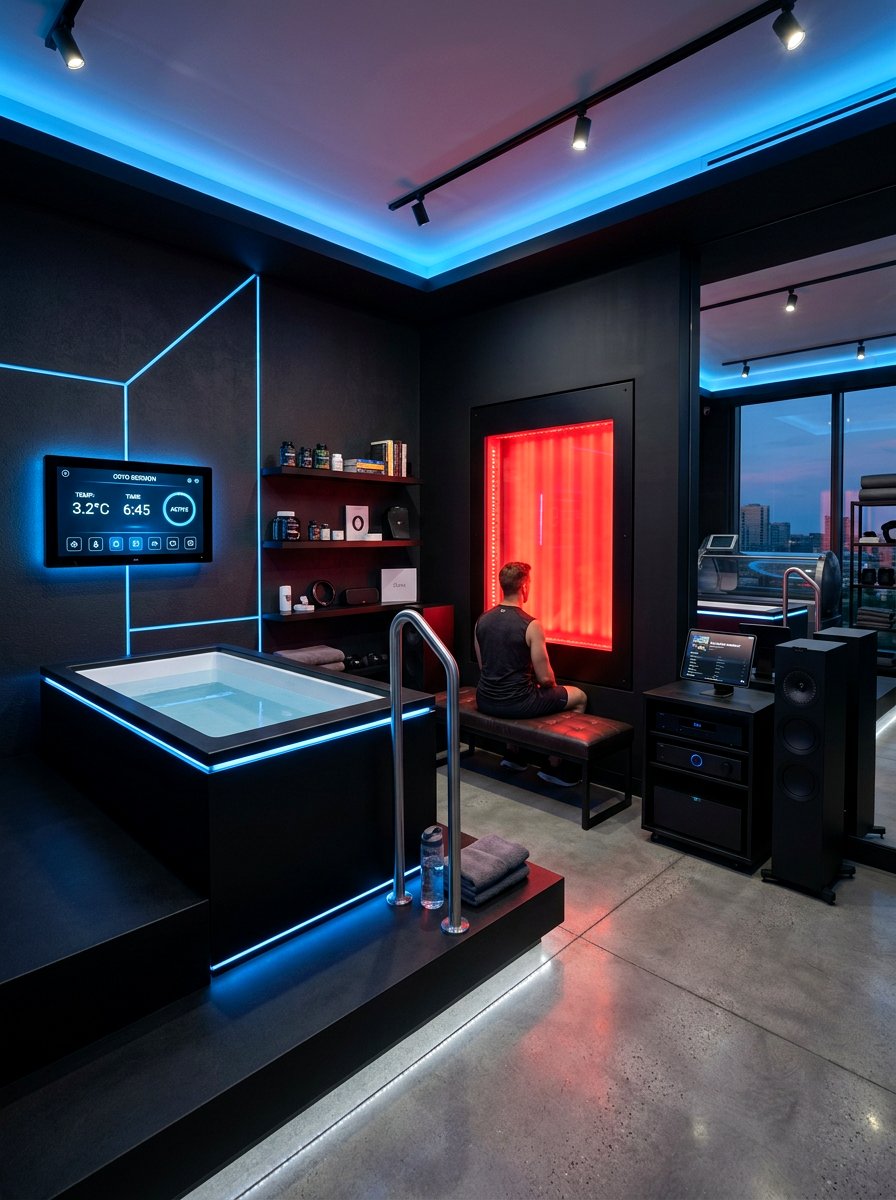 Biohacking room with cold plunge - 30 cold plunge room ideas