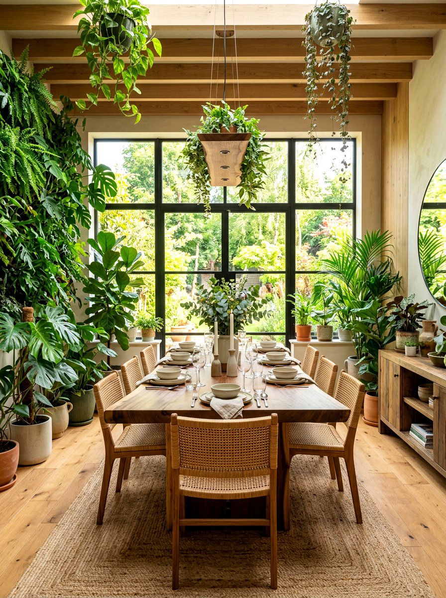 Biophilic Dining Room - 30 modern dining room ideas