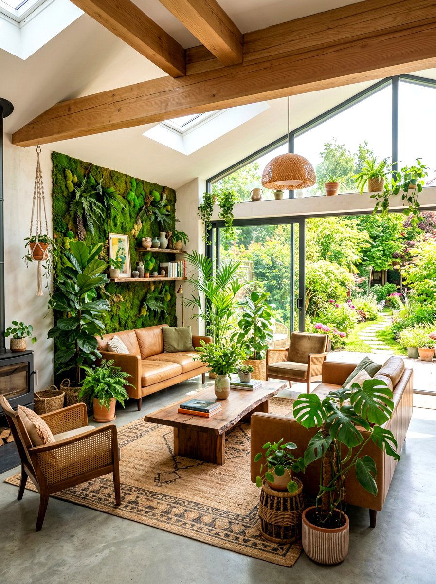 Biophilic Eclectic Living Room - 30 eclectic living room ideas